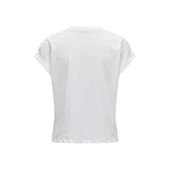 Beyaz Kadın Bisiklet Yaka T-shirt thumbnail 3