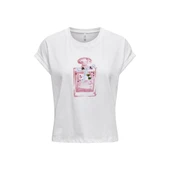 Beyaz Kadın Bisiklet Yaka T-shirt thumbnail 1