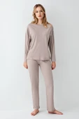 3407-S Kadın Uzun Kol Pijama Takım thumbnail 2