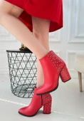 Yoont Kırmızı Cilt Topuklu Bot thumbnail 3