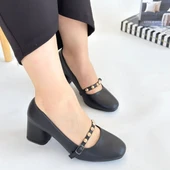 Tino Siyah Cilt Topuklu Ayakkabı thumbnail 3