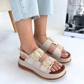 Stan Bej Cilt Sandalet thumbnail 4