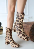 Birta Leopar Cilt Streç Topuklu Bot thumbnail 2
