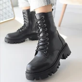 Flona Siyah Cilt Bağcıklı Bot thumbnail 4