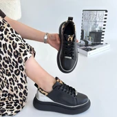 Jista Siyah Cilt Gümüş Detaylı Bağcıklı Spor Ayakkabı thumbnail 3