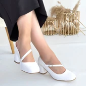 Kier Beyaz Cilt Topuklu Ayakkabı thumbnail 1