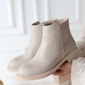 Moed Bej Cilt Topuklu Bot thumbnail 4