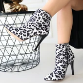 Blan Zebra Saten Topuklu Bot thumbnail 4