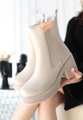 Paigo Bej Cilt Topuklu Bot thumbnail 4