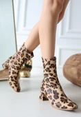 Birta Leopar Cilt Streç Topuklu Bot thumbnail 3