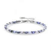 Mavi Aventurin & Silver Hematit Taşlı Ayarlanabilir Çelik Zincir Erkek Bileklik 31832B10D4M1 thumbnail 1