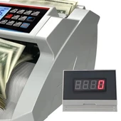 PowerMaster PM-25068 TRY-EUR-USD Sesli Karışık Ve Adet Para Sayma Makinesi Harici Ekranlı 80W 60db AC100-240V thumbnail 2
