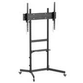 Vontech V1044VE 55''-100'' Uyumlu Tekerlekli Ayaklı Raflı LCD-LED TV Sehpası Standı - 1