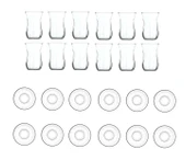 Lav çay bardağı seti takımı - 24 parça çay bardağı çay tabağı seti thumbnail 1