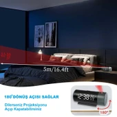 HyMark Projeksiyonlu Silindir USB Güç LED Ekran Çalar Saat Sıcaklık Çift Alarm - 2