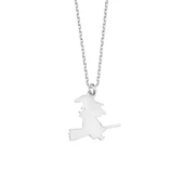 925 Ayar Gümüş Mikron Altın Kaplama Cadı Figürlü Kolye - CN00456 - 7