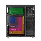 VENTO TA-K62 750W 1X80MM FAN USB 3.0 MIDI TOWER SİYAH KASA thumbnail 2