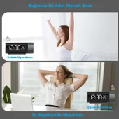 HyMark Projeksiyonlu Silindir USB Güç LED Ekran Çalar Saat Sıcaklık Çift Alarm thumbnail 5