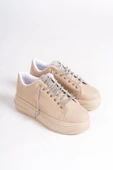 DELLA Bağcıklı Ortopedik Taban Taşlı Kadın Sneaker Spor Ayakkabı CTT - Ten - 4