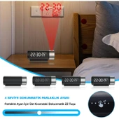 HyMark Projeksiyonlu Silindir USB Güç LED Ekran Çalar Saat Sıcaklık Çift Alarm - 7