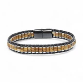 Odun Jasper & Hematit Çelik Örgülü Deri Bileklik 31832B22D8 thumbnail 1