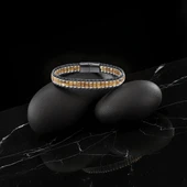 Odun Jasper & Hematit Çelik Örgülü Deri Bileklik 31832B22D8 thumbnail 5