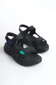 LAMIA Cırt Cırtlı Ortopedik Taban Kadın Sandalet CST - Siyah - 4