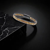 Odun Jasper & Hematit Çelik Örgülü Deri Bileklik 31832B22D8 thumbnail 4