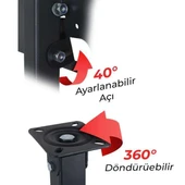 PowerMaster PM-32 Led/Lcd/Plazma 70-90-110 CM Dar Ağız 45 Derece Açılı Tavan TV Askı Aparatı thumbnail 2