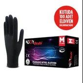 Beybi Njoy Nitril Siyah Pudrasız Eldiven 100' lü Paket Medium - 2