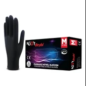 Beybi Njoy Nitril Siyah Pudrasız Eldiven 100' lü Paket Medium - 1