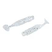 Silikon Kurt Yem - 1,5g 45mm - Fishack - 10 Adet - Simli Beyaz - Karides Kokulu - 3