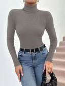 BİÇOMİ Başıkçı yaka dar kesim kaşkorse kazak gri w3103 thumbnail 1