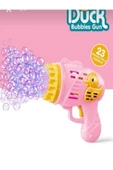 BLUEST SHOP Duck Baloncuk Tabancası Köpük 23 Halkalı Pilli Baloncuk Köpük Tabancası - Duck Bubbles Gun Pembe - 1