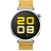Huawei Watch GT5 41mm İle Uyumlu Dalga Desenli Tokalı Yumusaş Soft Silikon Kordon  Sarı - 5