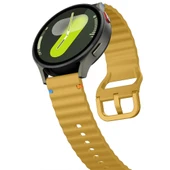 Huawei Watch GT5 41mm İle Uyumlu Dalga Desenli Tokalı Yumusaş Soft Silikon Kordon  Sarı - 4