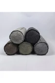 HHKARTS Keten Kumaş Silindir Yastık Fermuarlı Bolster Yoga Yastık Kılıfı Siyah 20x50 - 5