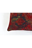 oushak Kilim Desenli Dekoratif Yastık Kılıfı Çift Taraflı Şönil Dokuma Gizli Fermuarlı Etnik Kırlent Kılıfı thumbnail 2