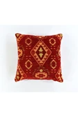 oushak Kilim Desenli Dekoratif Yastık Kılıfı 4'lü Çift Taraflı Şönil Dokuma Gizli Fermuarlı Kırlent Kılıfı - 2