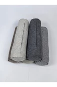 HHKARTS Keten Kumaş Silindir Yastık Fermuarlı Bolster Yoga Yastık Kılıfı Kahverengi 20x50 - 3