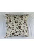 HHKARTS Çiçek Desenli Yastık Kılıfı Çift Taraflı Goblen Kumaş Kapalı Fermuarlı Kırlent 40x40 thumbnail 2