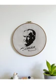 HHKARTS Atatürk Portre Nakışlı Kasnak Duvar Süsü 29Cm - 6