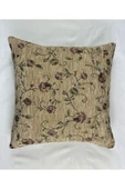 HHKARTS Çiçek Desenli Yastık Kılıfı Çift Taraflı Goblen Kumaş Kapalı Fermuarlı Kırlent 40x40 thumbnail 3