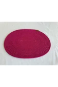 HHKARTS Jüt Amerikan Servis Sofra Altlığı, Masa Dekoru Supla Oval Fuşya 30x40 8li thumbnail 2