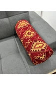 oushak Kilim Desenli Dekoratif Silindir Yastık Şönil Dokuma Fermuarlı Etnik Bolster Yoga Yastık Kılıfı thumbnail 2