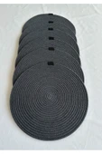 HHKARTS Yuvarlak Amerikan Servis Sofra Altlığı, Masa Dekoru Supla Antrasit 33cm 6lı - 1