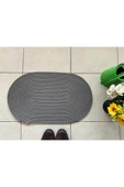 HHKARTS Jüt Düz Banyo Paspası Oval Gri thumbnail 2