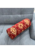 oushak Kilim Desenli Dekoratif Silindir Yastık Şönil Dokuma Fermuarlı Etnik Bolster Yoga Yastık Kılıfı thumbnail 4