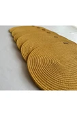 HHKARTS Jüt Amerikan Servis Sofra Altlığı, Masa Dekoru Supla Oval Hardal 30x40 6lı - 2