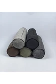 HHKARTS Keten Kumaş Silindir Yastık Fermuarlı Bolster Yoga Yastık Kılıfı Kahverengi 20x50 - 2